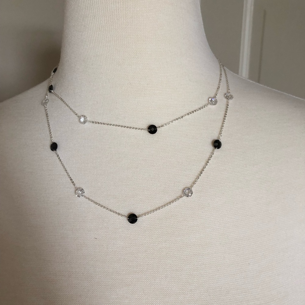 Black & Clear Crystal Necklace